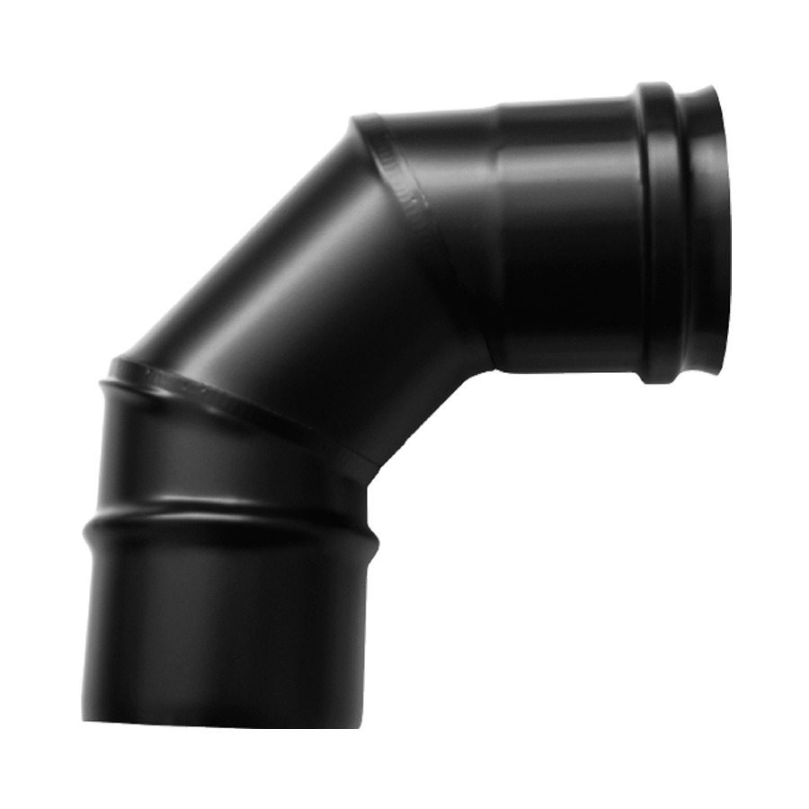 Codo a 90 Simple Pared Vitrificado Negro Fonté 0,8mm