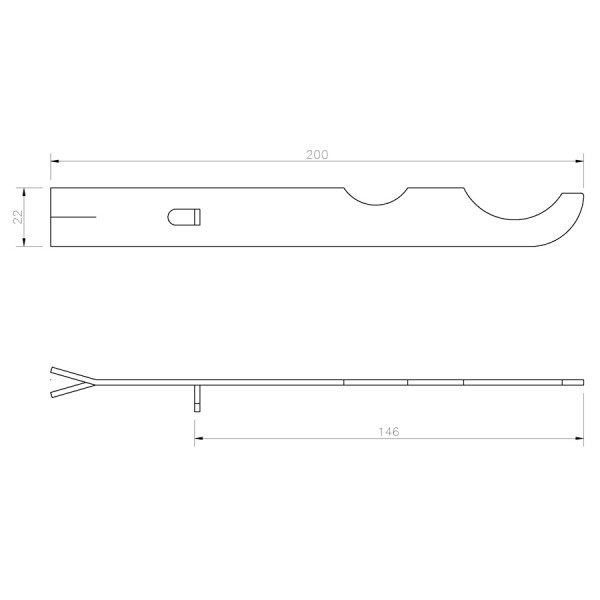 Soporte Radiador Aluminio Empotrar SRAEF200 croquis