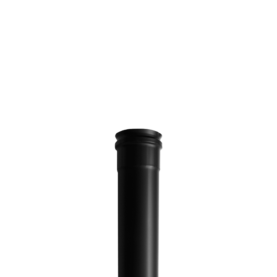 Tubo Simple Pared negro 250 mm.